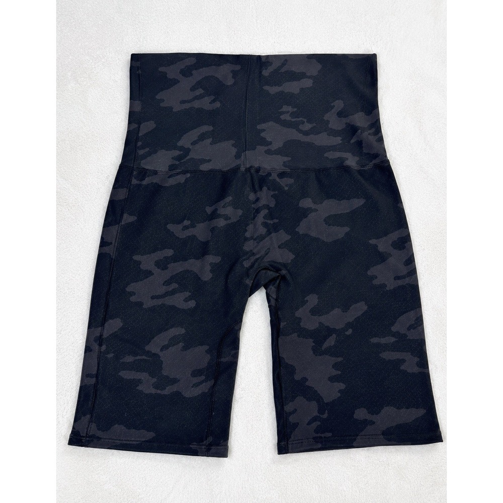 SPANX Every‎ Wear Bike Shorts Black Gray  Camo Stretch  7" Inseam Size Small